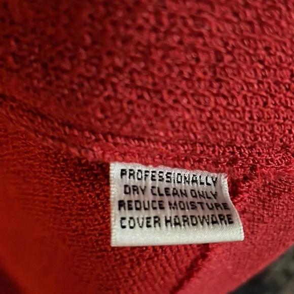 St. John Collection Red Skirt Suit with Black Trim - Picture 8 of 9